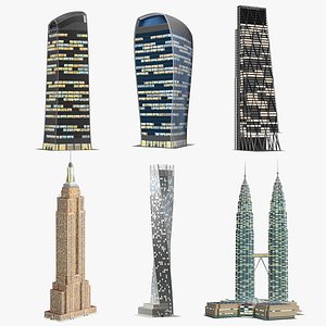 Modern Night Glow Skyscrapers Collection 3