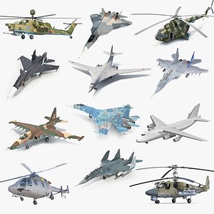 3D Rigged Russian Military Aircrafts Collection 5