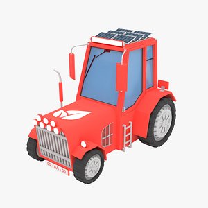 3D Rigged Farming Tractor