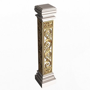Stair Baluster 01 White 3D model