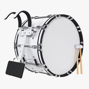 3D model Marching Bass Drum with Carrier