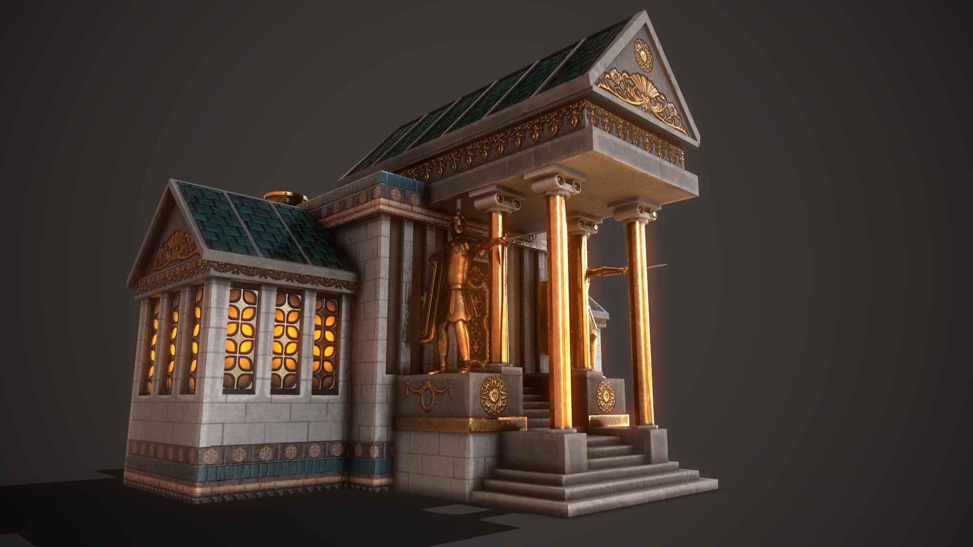 3D Ancient Town Hall - TurboSquid 1650979