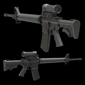 Colt Canada C7A2 Low Poly 3D model
