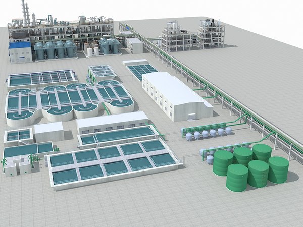 sewage water treatment scene 3d max