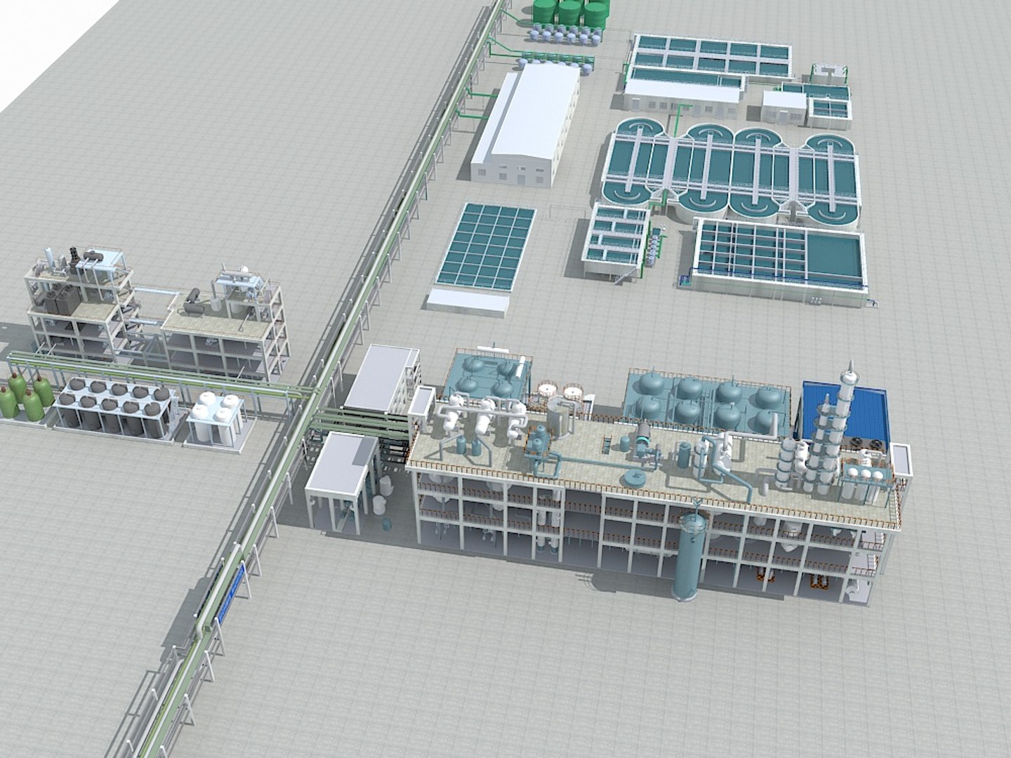 Sewage Water Treatment Scene 3d Max