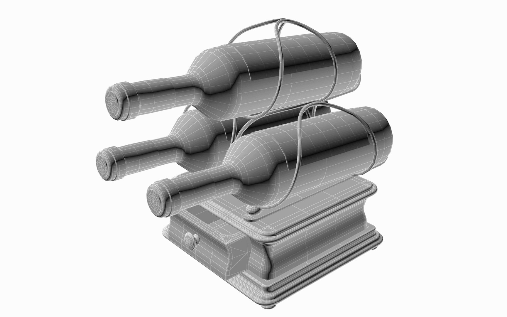 3 Wine Bottle Holder 3D model https://p.turbosquid.com/ts-thumb/hB/Mvl0Hk/2W/3bottleholder_10/png/1620831716/1920x1080/fit_q87/98a5fe457b9709d96ee4e838c49f8e8290d74816/3bottleholder_10.jpg