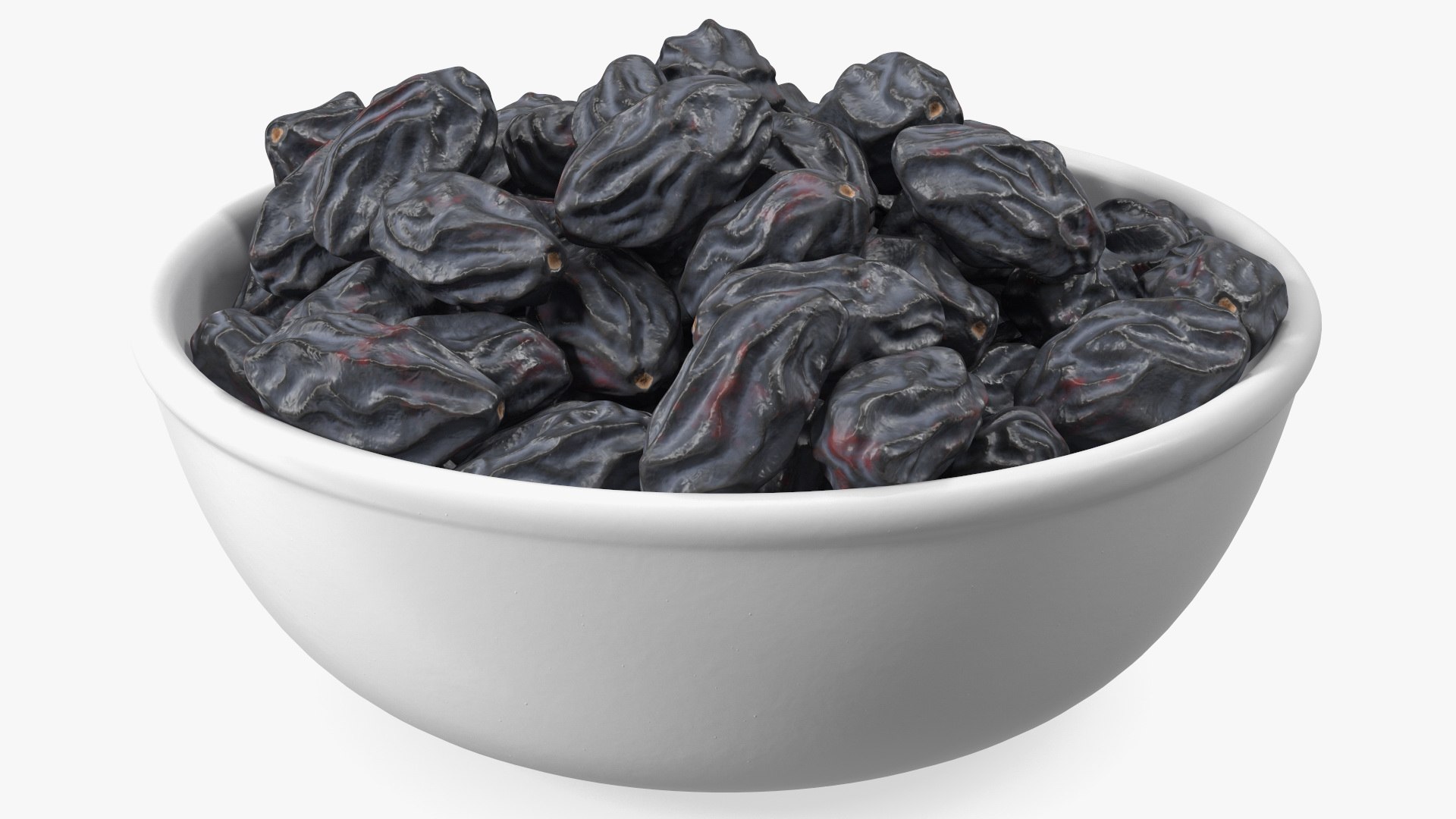 Bowl of Black Dry Raisins 3D model preview