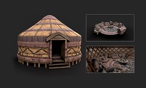 Mongolian Yurt and Interior 2 model