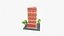 호텔 3D 일러스트레이션
