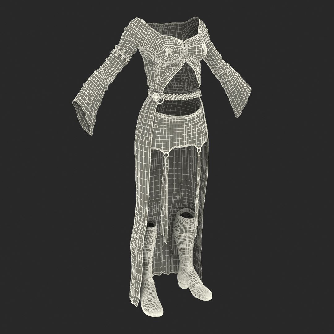 female medieval clothes 3 max