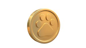 3D Paw coin model