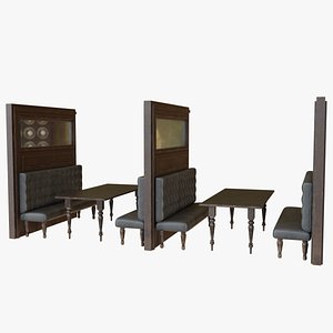 3D Pub Booth Seating