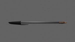 3D Realistic Pen Lowpoly with Plastic Cap
