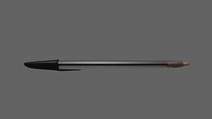 Realistic Pen Lowpoly with Plastic Cap