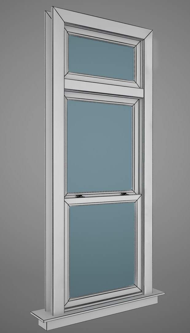Double Hung Windows Wood 3d 3ds