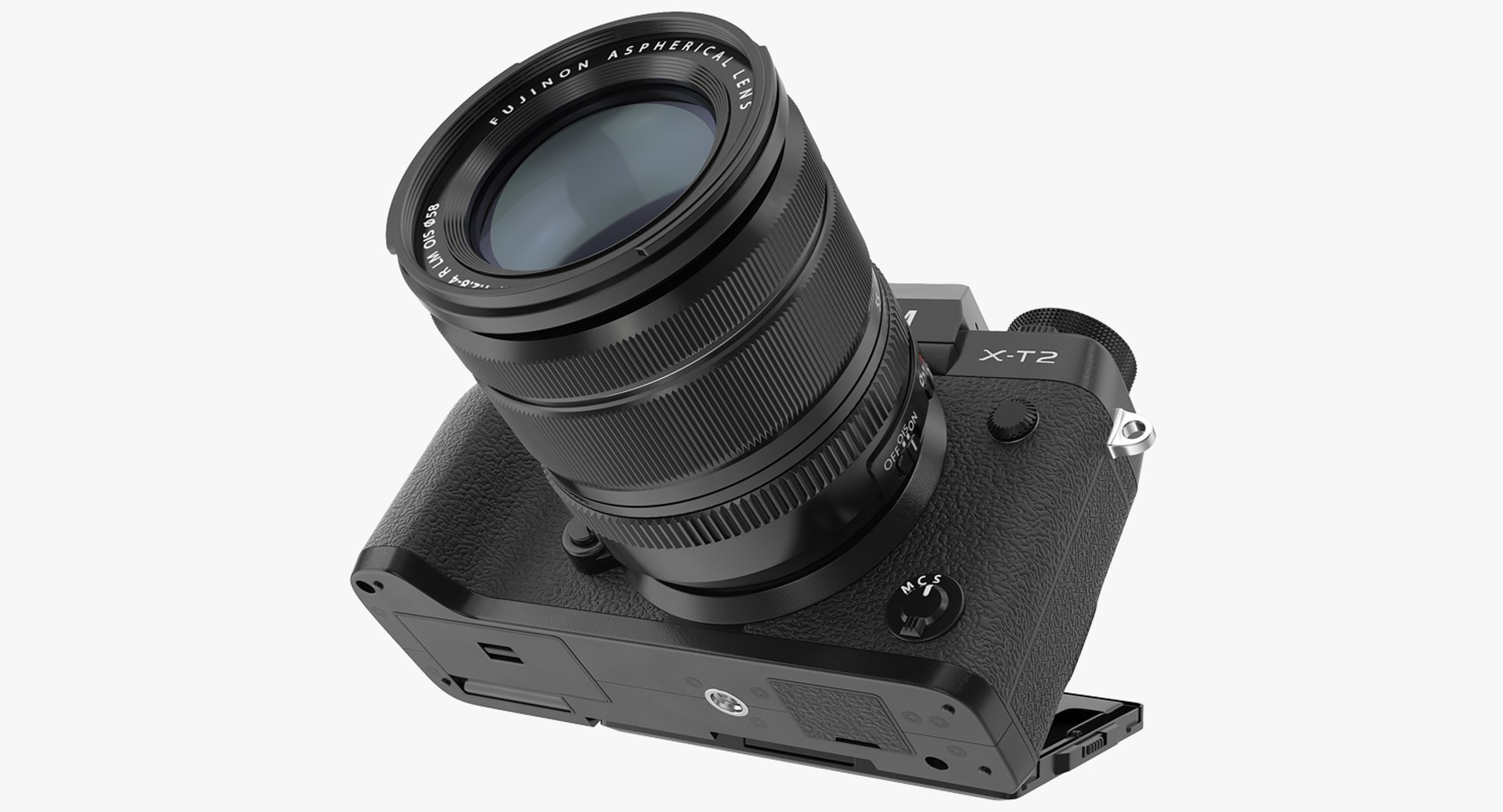 Digital Camera Fuji X-T2 Rigged 3D model preview