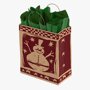 Christmas Bag with Green Paper