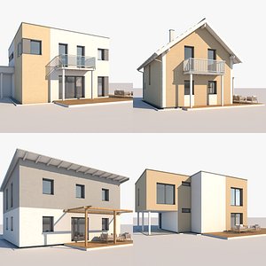 3D contemporary houses model