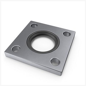 3D Square Flange Steel New With Rubber  PBR