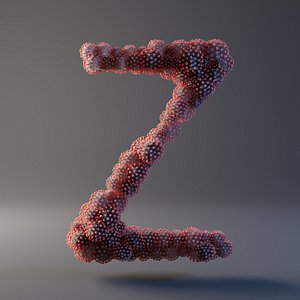 letter z covid 19 3D model