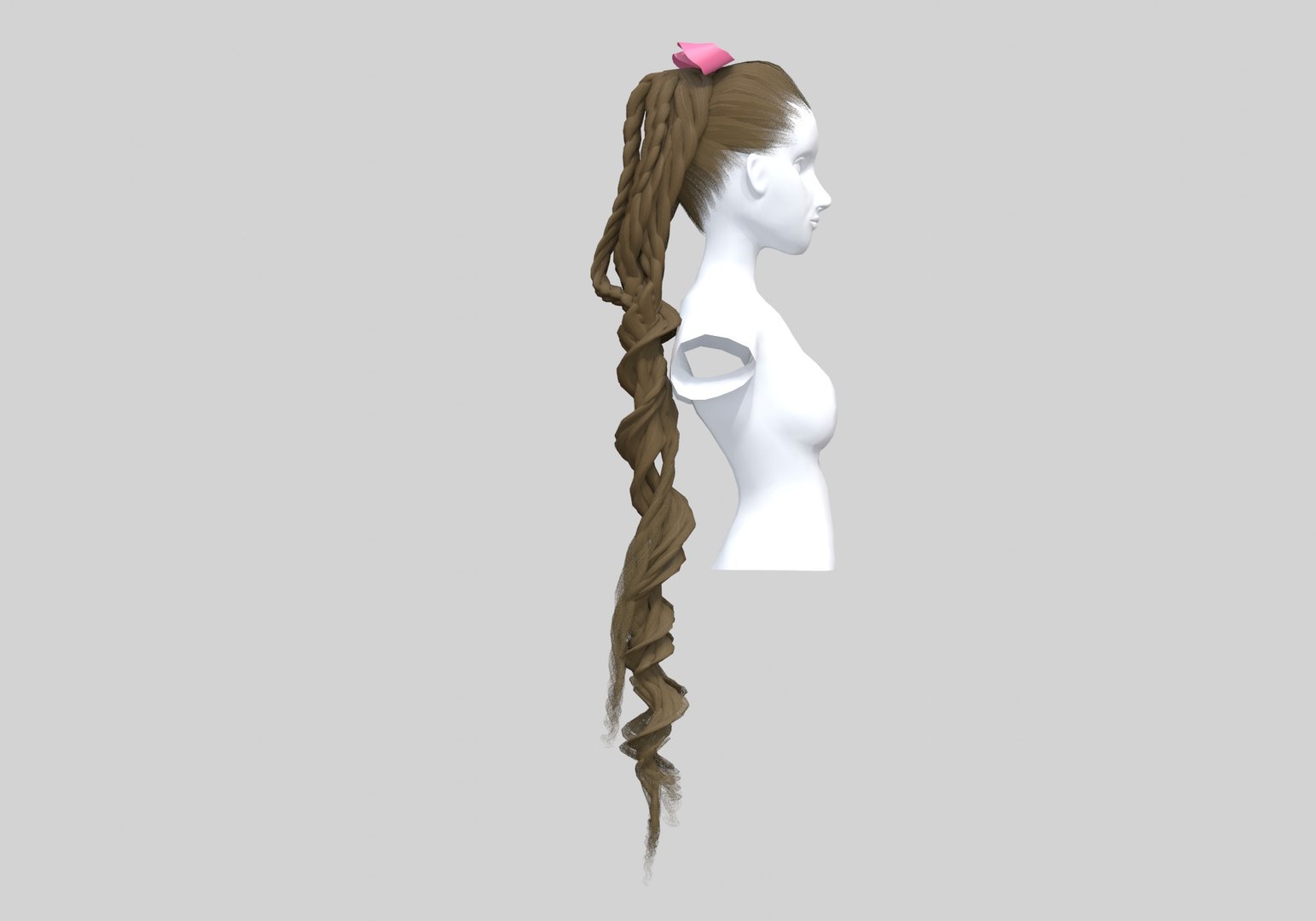 Braids Female Hair 3D Model - TurboSquid 1943323