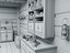 Intérieur d'une cabane en bois médiévale