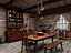 Intérieur d'une cabane en bois médiévale