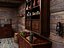 Intérieur d'une cabane en bois médiévale
