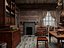 Intérieur d'une cabane en bois médiévale