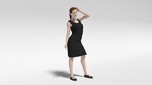 3D cartoon woman fashion