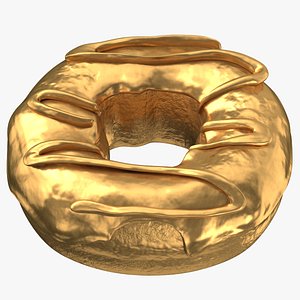 3D donut 05 gold