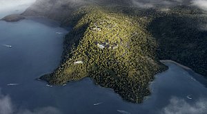 Coastal Mountain Resort Environment Aerial View