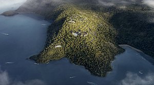 Coastal Mountain Resort Environment Aerial View
