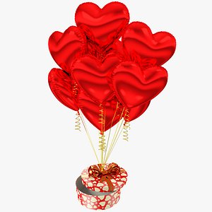 Gift with Balloons Collection V16 3D model