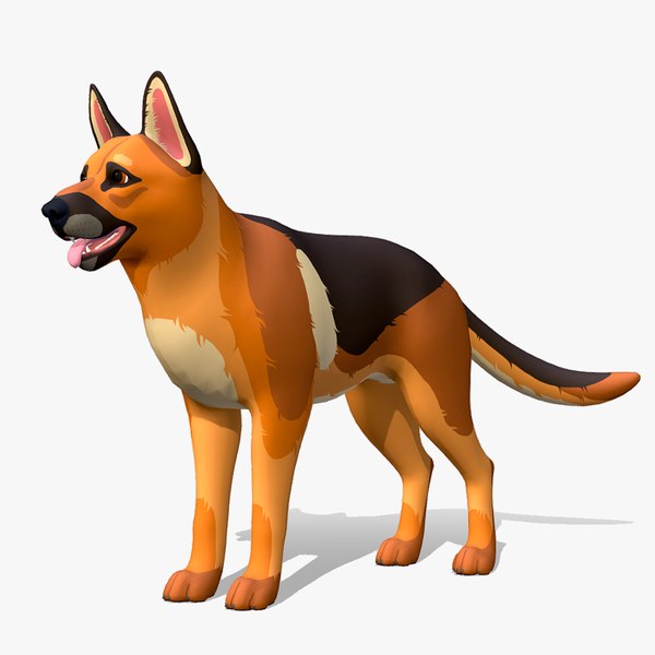 3D Cartoon Dog - Shepherd model