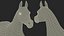 3D model Arabian Horse White Fur Rigged