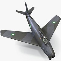 Lowpoly F-86 Sabre Jet Fighter with Pilot