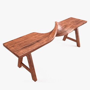 swirling bench 3d obj
