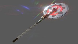 3D steampunk two-handed sawblade