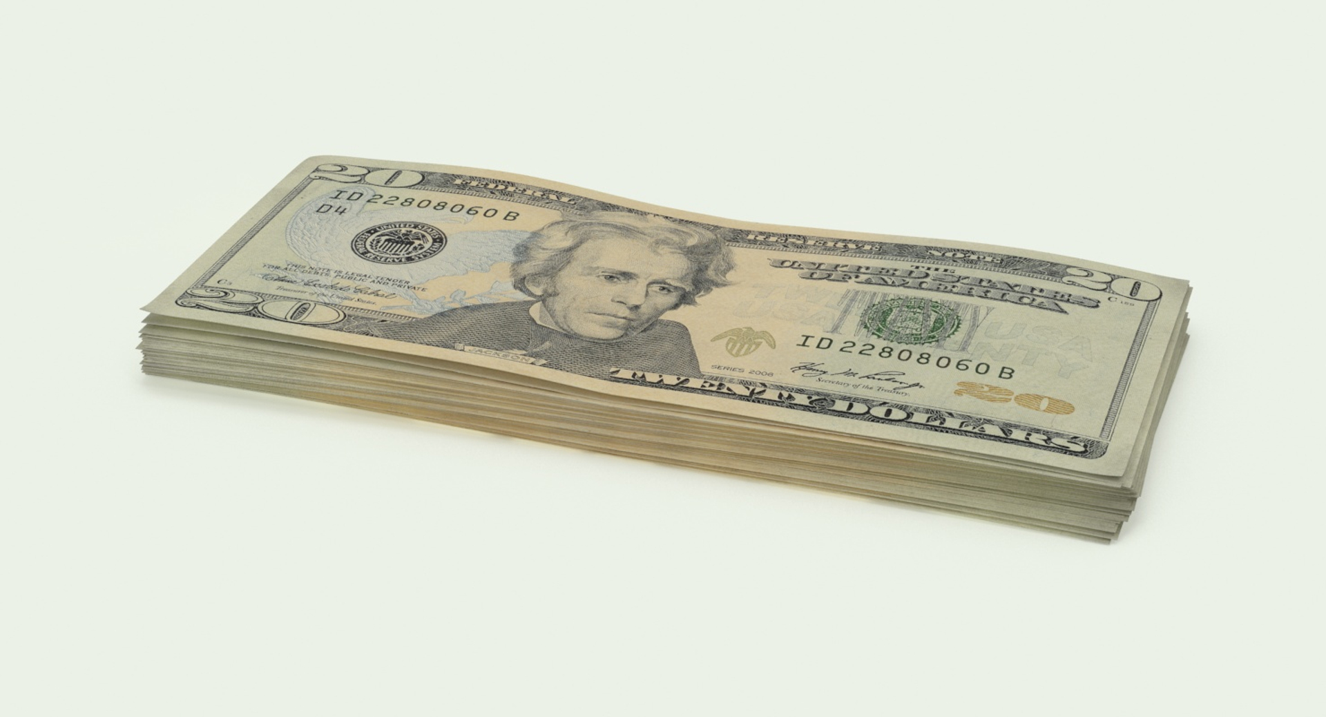 How Many 20 Dollar Bills Make 500 20 Dollar Bill Stack 3d Model