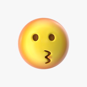 emoji 16 kissing face 3D model