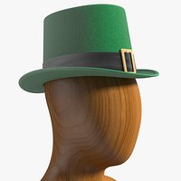 Saint Patrick Felt Hat on Mannequin Green