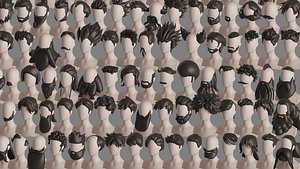 3D Stylised Man Hair Bundle