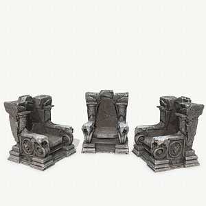 3D old throne