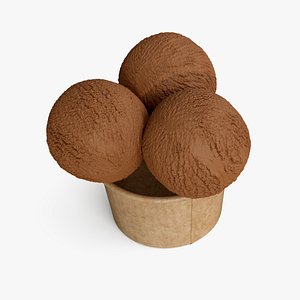 Ice Cream Chocolate Balls in Cardboard Cup