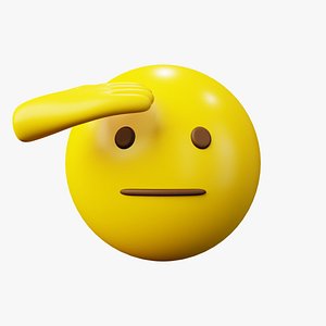 3D Thinking Emoticon Emoji or Smiley