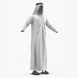 Arabian Men Clothing White 3D
