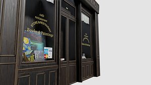 ground floor street shops with 2k  pbr textures 3D model