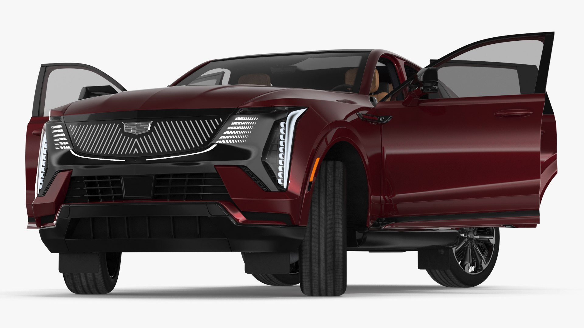 Cadillac Escalade IQ EV Black Cherry Tincoat Rigged for Cinema 4D 3D model preview