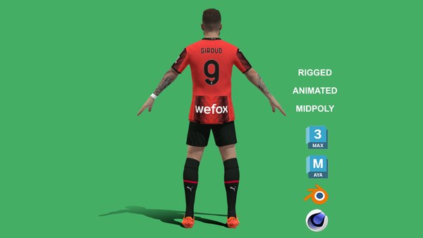 Modelo 3d Olivier Giroud Ac Milan 2024 Modelo 3d Turbosquid 2193761 5627